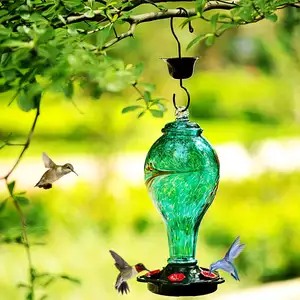 OEM/ODM Outdoor Hanging Glass Hummingbird Feeder Square Shape For Attracting Hummingbirds