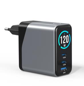 Pengisi Daya Laptop 120W Max Pengisi Daya USB <span class=keywords><strong>3</strong></span>-port Multi Perangkat Pengisian Cepat dengan Layar TFT untuk iphone samsung Pengisi Daya 120W - Product Image 1