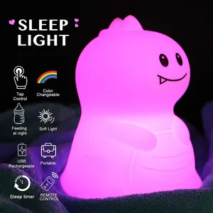 Urso de pássaro de silicone com led, tartaruga de silicone, pato, cão, gato, urso, desenho animado, unicórnio, 3d, luz noturna para presente faça você mesmo