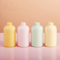 Botol Pompa Sampo & Lotion Tubuh Mewah PET Silinder 300ml Tersedia, dengan Cetak Sablon Kustom Warna Pink/Kuning/Hijau