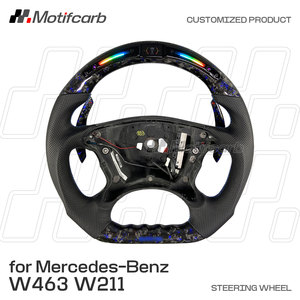 Volante personalizado de fibra de carbono forjado azul para Mercedes-Benz Clase E y G W463 W211 G55 E63 E350 E550 AMG CLK350 SL55 2005-2009 - Product Image 2