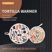 Chauffe-tortillas mexicain authentique en coton 10'' et 12'' isolé, compatible micro-ondes, pour usage alimentaire, avec pochette isotherme personnalisable
