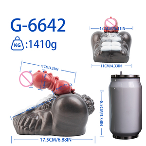 Masajeador de Pene Masculino con Diseño de Doble Estimulación, con un Masturbador de Silicona Inspirado en un Lobo Salvaje con Tapón Anal Integrado - Product Image 5
