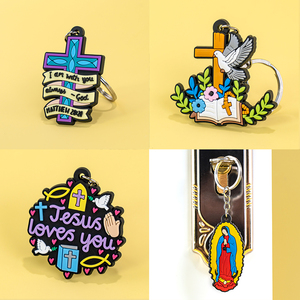 Nhà Máy Trực Tiếp Đức Tin Dựa Sản Phẩm 2D PVC Cao Su Nhựa Chúa Giêsu Yêu Bạn Heals Keychain Nhẫn Biểu Tượng Tùy Chỉnh Móc Khóa Bán Buôn - Product Image 3