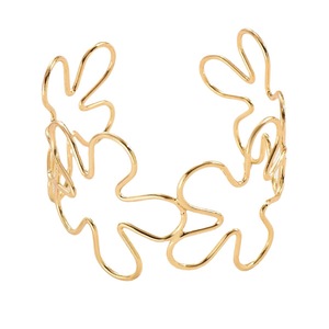 Brazalete de Brazo con Forma de Flor Simple en Oro y Plata, Geométrico, Creativo, Personalizado, Hueco, Abierto y Ajustable - Product Image 5