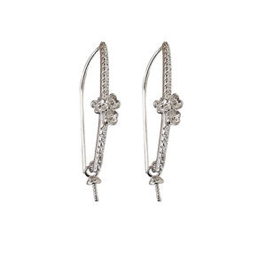 Boucles d'oreilles asymétriques en argent S925 faites à la main, version coréenne, nuage parapluie, accessoire DIY avec 6-12 perles, support creux, article 3254 - Product Image 5