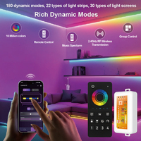 Millionltd Tuya Smart Zigbee Mesh WS2811 Tira LED RGBIC de 1024 píxeles Control remoto de música de 4 zonas Corriente de salida 8A