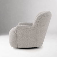 Modern 360 °   Fauteuil pivotant d'appoint en tissu polaire Teddy avec base en métal pour salon et hôtel