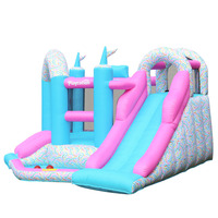 Château gonflable PlayCation 3 en tissu Oxford, pour extérieur et usage domestique, facile à monter, expédition immédiate, prix de gros, faible MOQ