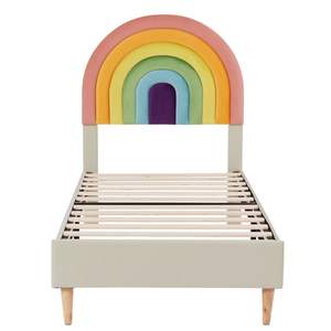 Aggiungi un tocco di colore al letto <span class=keywords><strong>da</strong></span> <span class=keywords><strong>sogno</strong></span> per bambini della camera <span class=keywords><strong>da</strong></span> letto del tuo bambino. Letto per bambini con testiera a forma di arcobaleno - Product Image 1