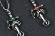 Fantasy Dragon Shaped <b>Sword</b> <b>Necklace</b> Multi-color Series Three-dimensional Dragon Winding <b>Sword</b> Inlaid with Gemstones Decoration - Product Image 6