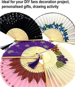 Éventail pliable en bois personnalisé avec impression sur tissu pour l'été et les fêtes - Product Image 2