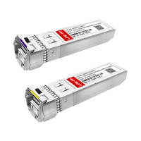 Modul SFP+ SFP 10G Transceiver Serat Optik BiDi 80km Simplex LC SMF 1490nm-TX/1550nm-RX Kelas Komersial untuk Switch Pusat Data