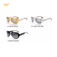 Lunettes de soleil polarisées UV400 de style vintage haut de gamme, monture ovale en métal et aluminium, pour homme et femme