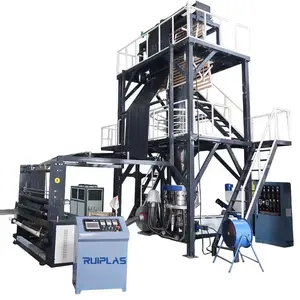 Machine d'extrusion de fabrication de film plastique polythène à double bobineuse rotative de marque Ruiplas