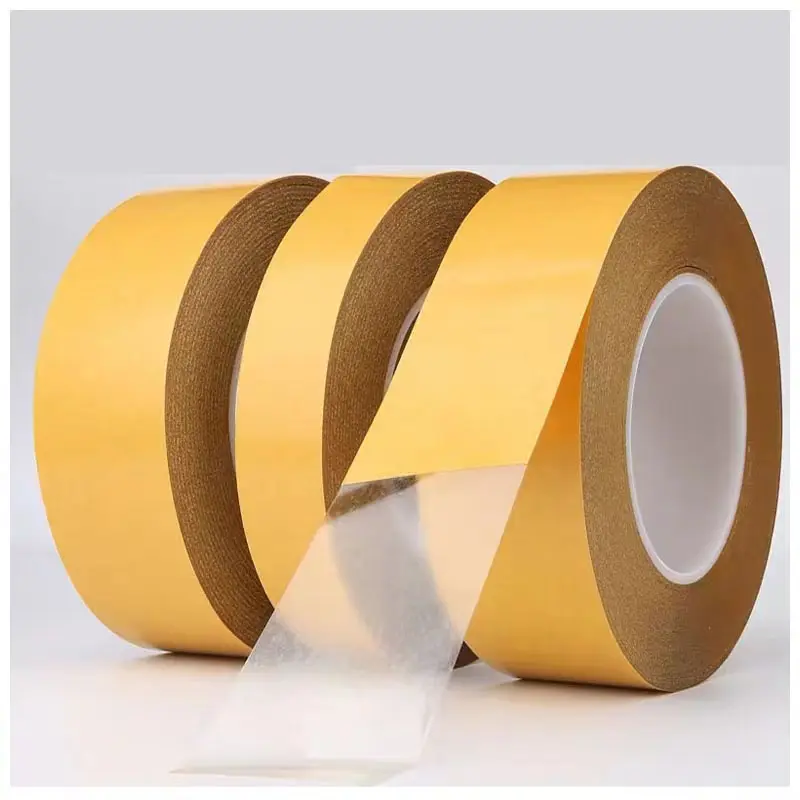 LDW Yellow Release Paper Film PET Adhesive Tape Transparent Double Sided Polyester Acrylic Offer Printing Pressure Sensitive