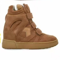 Chaussures montantes invisibles pour femme, nouvelle collection automne 2025, à bout velcro, sport décontracté, randonnée, en cuir synthétique et daim