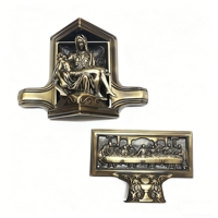 Quincaillerie pour cercueils : Ensemble de poignées d'angle en alliage de zinc pour cercueil, fournitures funéraires