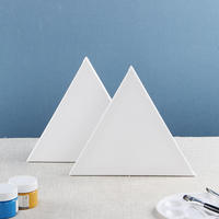 Toile à peindre tendue sur cadre en bois triangulaire de différentes tailles, avec paillettes, pour l'art