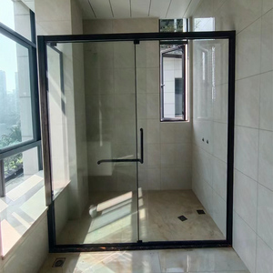 Cabina <span class=keywords><strong>Doccia</strong></span> di Lusso in Alluminio per Hotel e Ville, 72x84, Vetro Temperato, Combinazione Vasca e Porta Scorrevole - Product Image 6