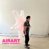 Marionnette de costume de flocon de neige gonflable personnalisé de 1.5 m, défilé de vacances, fleur de neige gonflable de performance de rue avec lumière led