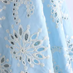 Respetuoso del medio ambiente tela de encaje de algodón para el bordado de prendas de vestir Color Lace Trim