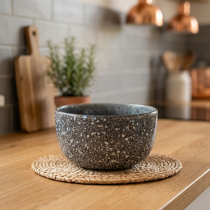 Ensemble de bols de service en céramique de style japonais moderne, bols à soupe, à riz et à dessert en porcelaine mouchetée, compatibles lave-vaisselle pour la salle à manger à domicile - Product Image 2