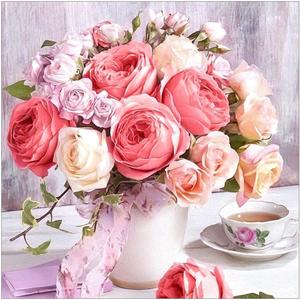 Peinture Diamant DIY Meian en Gros, Motif Rose Abstrait Aquarelle <span class=keywords><strong>sur</strong></span> <span class=keywords><strong>Toile</strong></span> 30x30cm, <span class=keywords><strong>Broderie</strong></span> Mosaïque Artistique pour Décoration Intérieure - Product Image 1