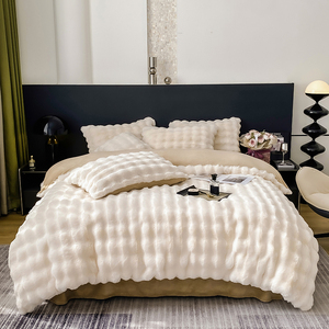 Sang Trọng Mùa Đông Chồn Lông Cừu PV Fluffy Ấm Áp Và Thoải Mái Duvet Cover Bộ Đồ Giường Bộ - Product Image 1