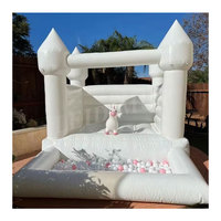 Mini château gonflable gonflable blanc de videur Maison gonflable blanche de rebond d'enfant en bas âge avec la piscine de fosse à balles