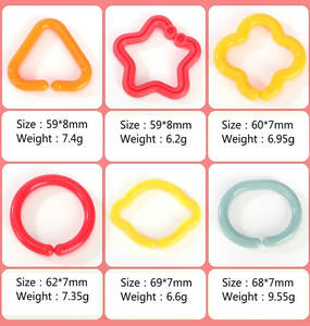Mainan Bayi Plastik, Aksesori Perjalanan Cincin Teether Link Loop Bulat Menghubungkan untuk Kursi Mobil dan Kereta Dorong - Product Image 6
