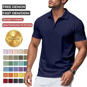 Polo de <span class=keywords><strong>golf</strong></span> athlétique pour homme, coupe ajustée, 100 % polyester, séchage rapide, personnalisable avec logo, vente en gros OEM - Product Image 2