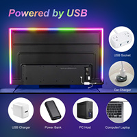 Bande LED intelligente RGBIC adressable DC5V 2M avec contrôleur LED, télécommande, ensemble pour la décoration de salle de jeux d'arcade, rétroéclairage USB pour téléviseur