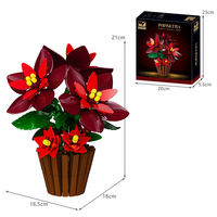 MJI 13124 Poinsettia MOC Blocs de construction en forme de fleur, modèle d'ornement, ensemble de jouets éducatifs à assembler, vente en gros, cadeau, Juguetes