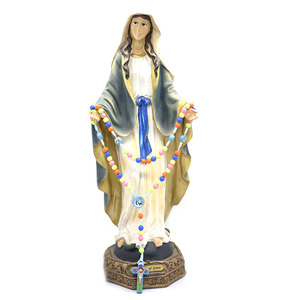 Kleurrijke Plastic Kraal Kinderen Rozenkrans <span class=keywords><strong>Cartoon</strong></span> Kruis Religieuze Medailles Antieke Verzilverde Unisex Katholieke Kinderen Ketting - Product Image 4