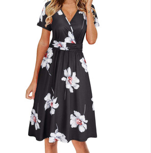 JF-vestido largo con estampado Floral para mujer, Vestido largo de playa con mangas coloridas y estampado Floral - Product Image 3