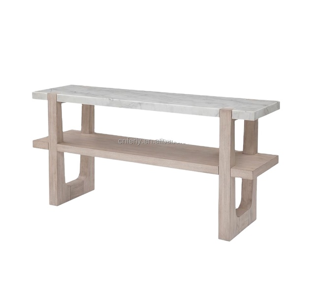 Modern New European and American Living Room Furniture Luxury Furniture Console Table Marble Veneer Console Table