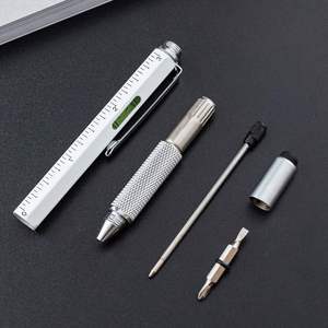 Stylo capacitif multifonction 6-en-1 en métal, stylo à bille promotionnel, logo personnalisé, usage universel, règle de mesure en gros - Product Image 4