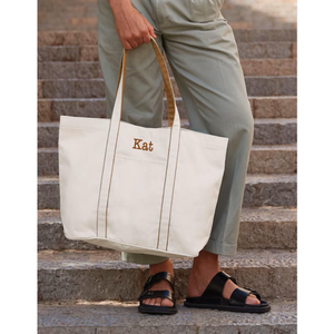 Women's Custom Embroidered Portable Large Capacity Cotton Canvas <b>Tote</b> <b>Bag</b> Magnetic Closure <b>Summer</b> Autumn Weekender Travel Beach - Product Image 4