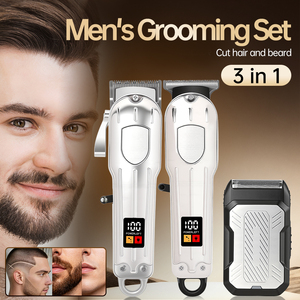 <span class=keywords><strong>Regolabarba</strong></span> Elettrico da <span class=keywords><strong>Uomo</strong></span> Senza Fili con Pettine Limitatore Regolabile Kit per Taglio Capelli Domestico - Product Image 2