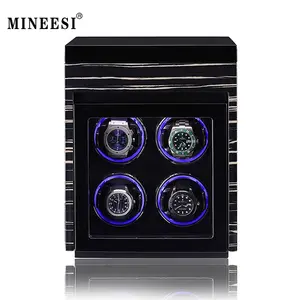 MINEESI Luxury Wooden Watch Winder 2 3 4 6 8 Watches Storage Box Mechanical Watch Automatic Chainer Home Storage Vertical Shaker