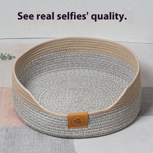 Effen Patroon Rotan Kat Nest Zomer Sofa Kitten Vier Seizoenen Universeel Geweven Kat Slaapmat Huisdier <span class=keywords><strong>Bed</strong></span> - Product Image 5