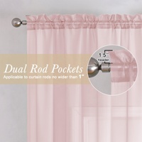 Cortinas Opacas Modernas con Aislamiento Térmico y Filtrado de Luz, Cortinas Transparentes con Doble Ojal para Ventanas de Cocina y Sala de Estar, Resistentes al Fuego