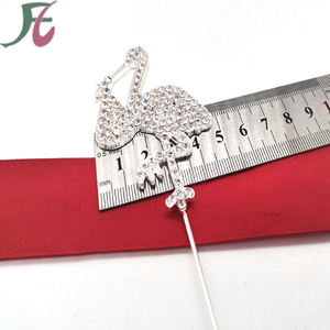 Adorno de pastel de diamantes de imitación de pájaro/<span class=keywords><strong>Cuervo</strong></span> plateado recién llegado, adorno de pastel de Animal personalizado para Decoración de Pastel de fiesta divertida - Product Image 3