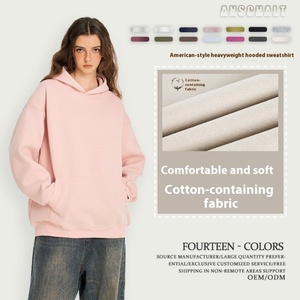 Sudadera con Capucha Unisex de Color Sólido para Hombre y Mujer, Diseño Forrado de Algodón Grueso, Logotipo Técnico Estampado en la Parte Delantera, para Uso en el Campus en Otoño - Product Image 2