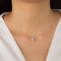 Collier Larmes de Sirène en Argent 925 Plaqué Or avec Moissanite Transparente Invisible, Nouvelle Collection Été 2025 pour Femme