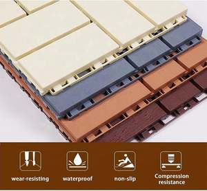 Waterproof Diy Interlocking Plastic <b>Flooring</b> Outdoor Composite Patio Yard Decking Tile - Product Image 4