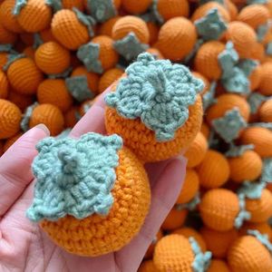 Handmade Plush Crochet Auspicious Keychain Pendant Persimmon Creative Meaning Fruit <b>Gift</b> <b>Box</b> Wholesale - Product Image 4