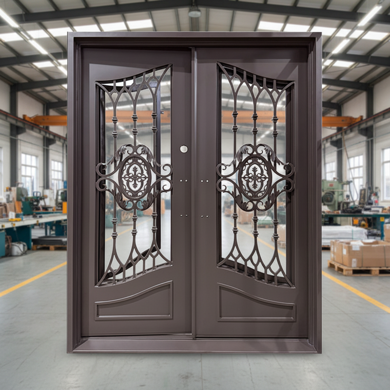 Handcrafted Wrought Iron French Doors Decorative