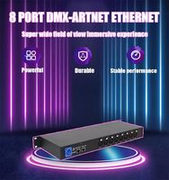 Contrôleur de pixels LED Artnet DMX vers SPI 8 ports flambant neuf, prend en charge la carte SD, console DMX512, contrôleur de pixels LED